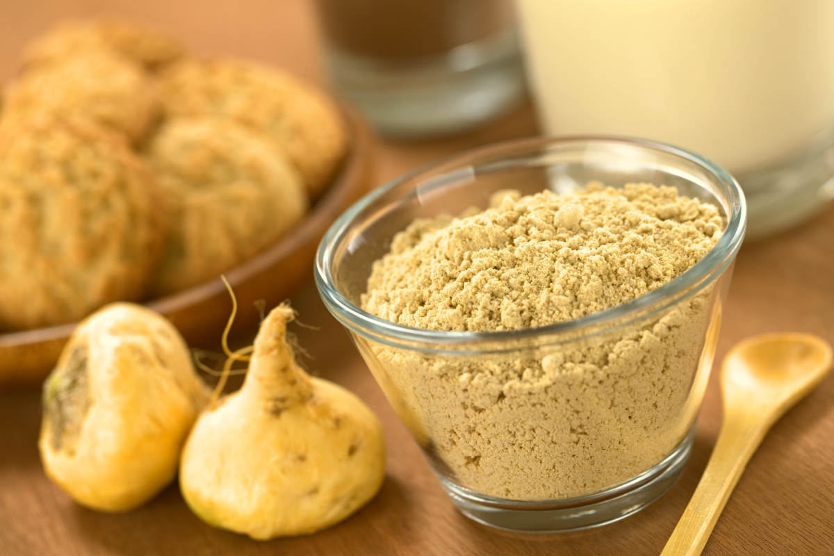 image of powdered maca or Peruvian ginseng, a caffeine alternatives for a natural energy boost